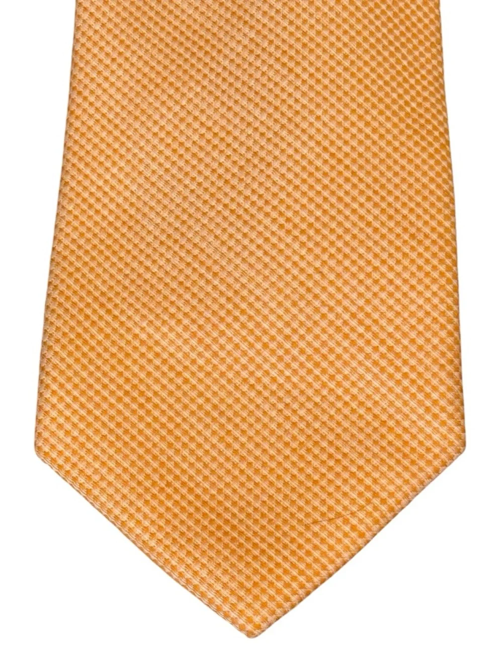 Cole Haan Necktie NWT Peach Orange Micro Houndstooth Cotton Silk Blend Preppy